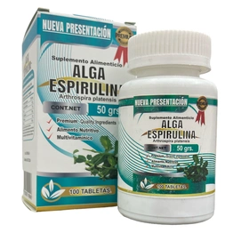Alga Espirulina 100 tabletas, Foto 1 Trébol Naturismo