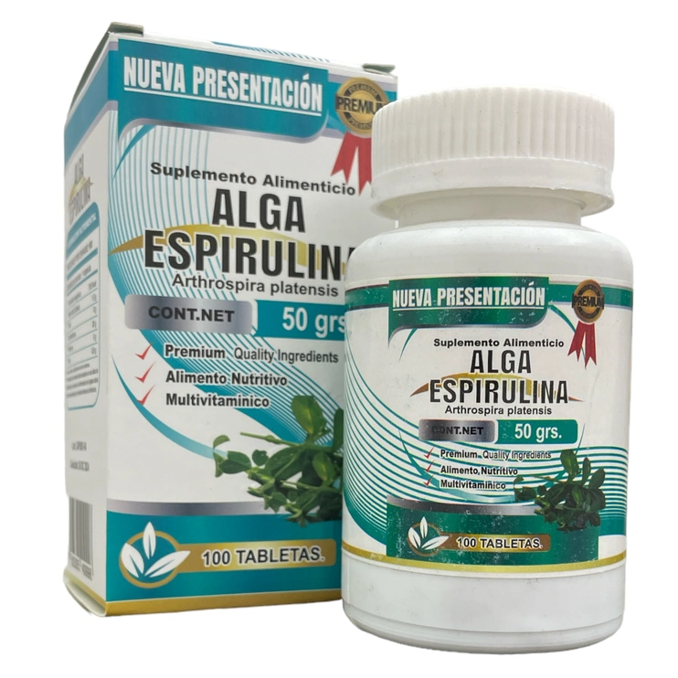 Alga Espirulina 100 tabletas, Foto 1 Trébol Naturismo