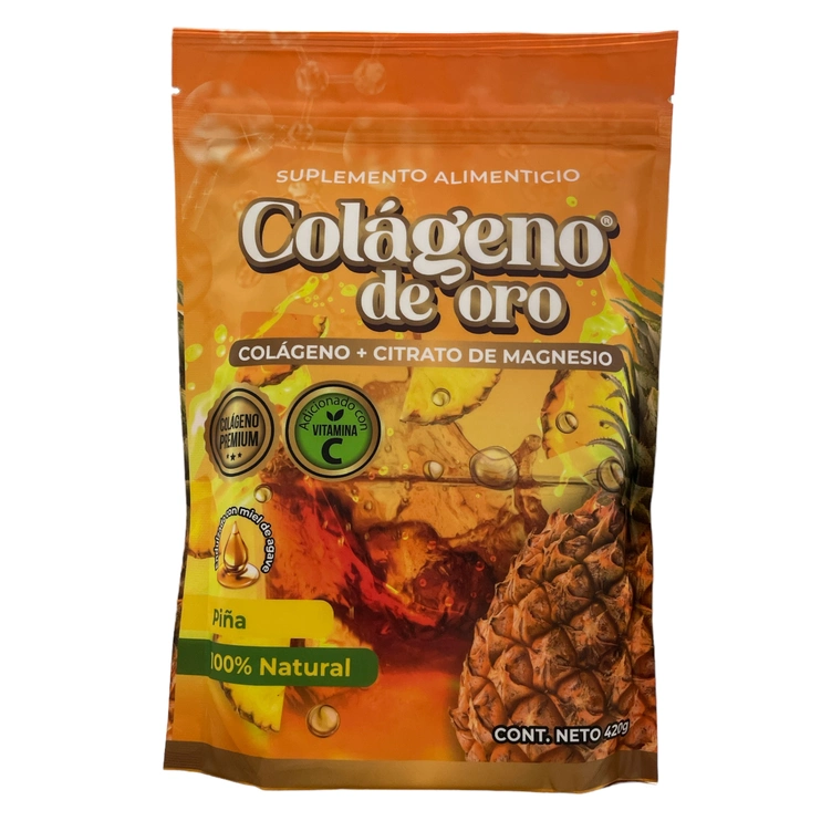 Colágeno de oro con citrato de magensio sabor piña 420g, Foto 1 Trébol Naturismo