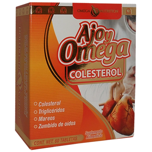 Colesterol ajo y omega 60 tabletas, Foto 1 Trébol Naturismo