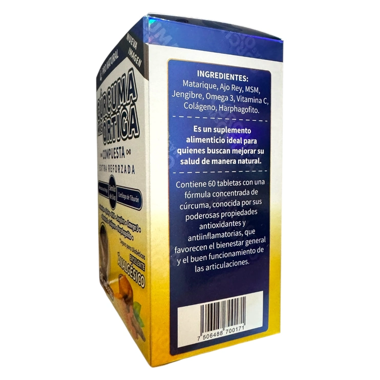 Cúrcuma más Ortiga Extra Reforzada 60 Tabletas NPV-078, Foto 2 Trébol Naturismo