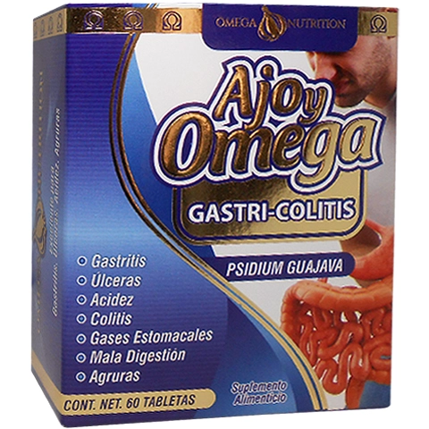 Gastri Colitis Ajo y Omega 60 tabletas Gastri Colitis Ajo y Omega 60 tabletas, Foto 1 Trébol Naturismo