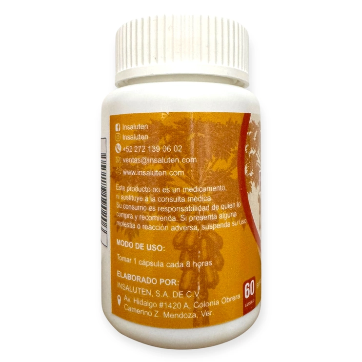 Papaina saluten 60 cápsulas INS-004, Foto 3 Trébol Naturismo