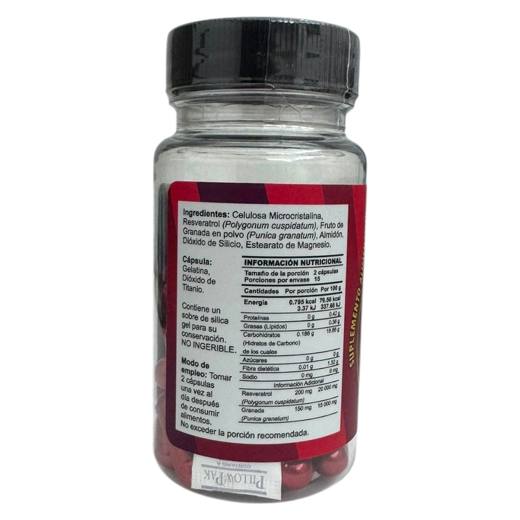Resveratrol con granada 30 capsulas ANL-031, Foto 2 Trébol Naturismo