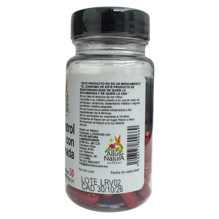 Resveratrol con granada 30 capsulas ANL-031, Foto 3 Trébol Naturismo
