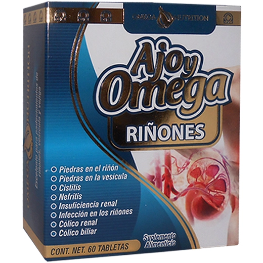 Riñones ajo y omega 60 tabletas, Foto 1 Trébol Naturismo