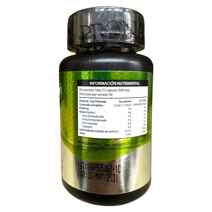 Saw Palmetto 60 capsulas 500mg. PNC-057, Foto 2 Trébol Naturismo
