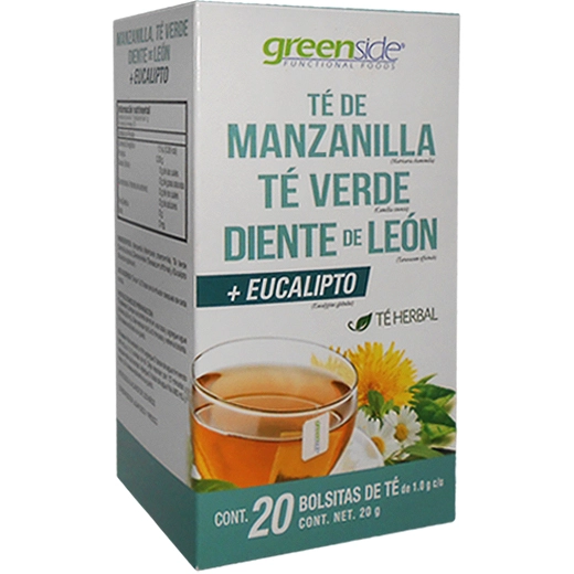 Té de Manzanilla Té Verde y Diente de León 20 Bolsitas, Foto 1 Trébol Naturismo