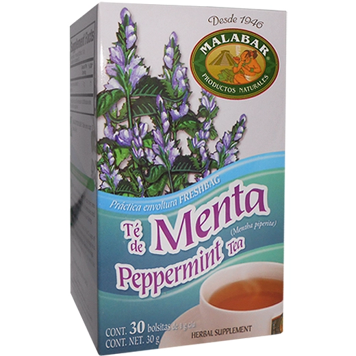 Té de menta 30 bolsitas Malabar, Foto 1 Trébol Naturismo